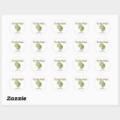 Sticker Rond Pace de tortue - Happy Place (Feuille)