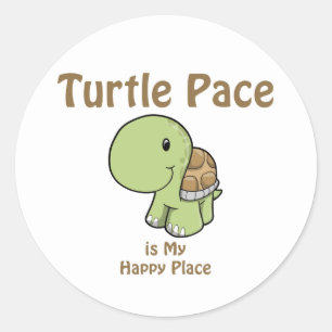 Sticker Rond Pace de tortue - Happy Place