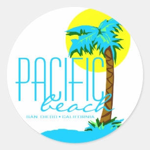 Sticker Rond Pacific Beach - San Diego