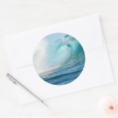 Sticker Rond Pacific Ocean grande vague brisant rond autocollan (Enveloppe)