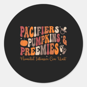 Sticker Rond Pacificateurs Préements Citrouille Nicu Nurse Hall
