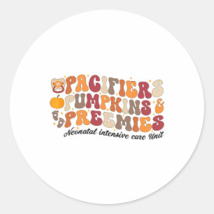 Sticker Rond Pacificateurs rétro Préementes Citrouilles Thanksg