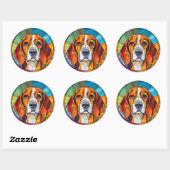 Sticker Rond Pack d'autocollants beagle (Feuille)