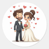 Sticker Rond Pack d'autocollants Bliss mariage (Devant)