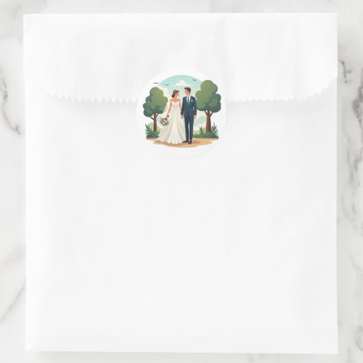 Sticker Rond Pack d'autocollants Bonheur de Mariage (Sac)