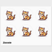 Sticker Rond Pack d'autocollants de chaton adorable (Feuille)