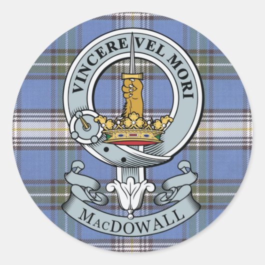 Sticker Rond Pack d'autocollants MacDowall Crest + Tartan (Devant)