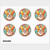 Sticker Rond Pack d'autocollants pour chien de Corgi (Feuille)