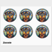 Sticker Rond Pack d'autocollants pour chien Rottweiler (Feuille)
