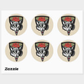 Sticker Rond pack loup (Feuille)