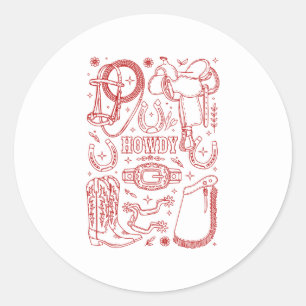 Sticker Rond Pack Texas Cowboy
