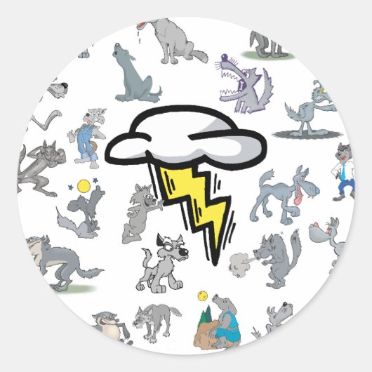 Sticker Rond Pack Wolf (Devant)
