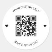 Sticker Rond Package de code QR personnalisé Entreprise de text (Devant)