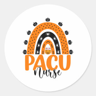 Sticker Rond Pacu Infirmière Rainbow Pacu Infirmière Citrouille