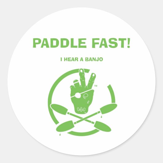 STICKER ROND PADDDLE RAPIDEMENT ! J'ENTENDS UN BANJO (Devant)