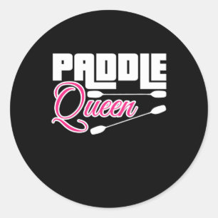 Sticker Rond Paddle Queen Girl Kayak