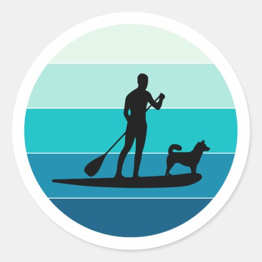 Sticker Rond Paddleboard Paddleboard Paddleboard Sports nautiqu (Devant)