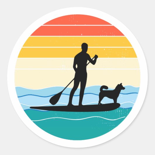 Sticker Rond Paddleboard Paddleboard Paddleboard Sports nautiqu (Devant)