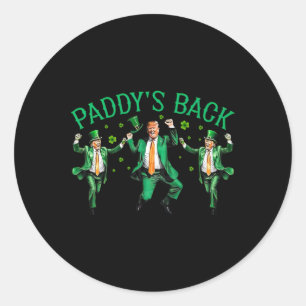 Sticker Rond Paddy's Back Funny Trump Danser la Saint Patrick's