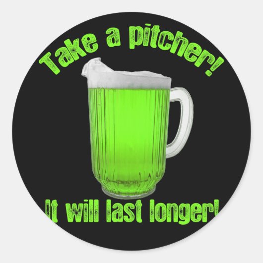Sticker Rond Paddy's Day Beer Pitcher (Devant)