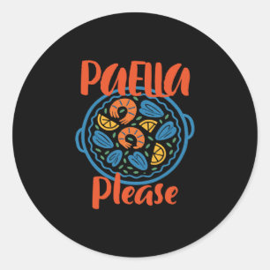 Sticker Rond Paella S'il Vous Plaît Cuisine Espagnole Espagne V