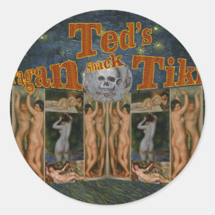 Sticker Rond Pagan Tiki Shack de Ted