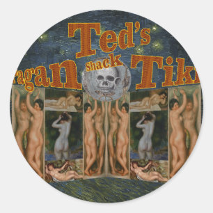 Sticker Rond Pagan Tiki Shack de Ted
