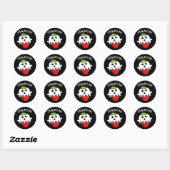 Sticker Rond Paille-boo-rry Funny Fraise Pun Dark BG (Feuille)