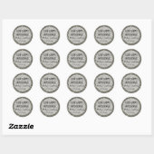 Sticker Rond Pailleté Argent Brillant Faites Briller l'Amour (Feuille)