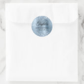 Sticker Rond Pailleté Bleu Clair Feuille 40e Anniversaire (Sac)