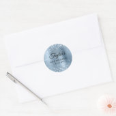 Sticker Rond Pailleté Bleu Clair Feuille 40e Anniversaire (Enveloppe)