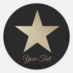 Sticker Rond pailleté de foil étoile dorée chic et scintillant