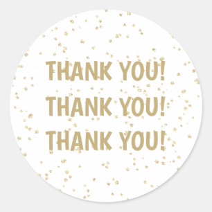 Sticker Rond Pailleté Or Mariage