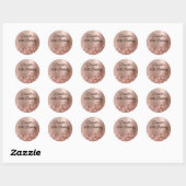 Sticker Rond Pailleté Rose Gold Foil 40e Anniversaire (Feuille)