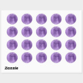 Sticker Rond Pailleté Violet Clair Sweet 16 (Feuille)