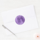 Sticker Rond Pailleté Violet Clair Sweet 16 (Enveloppe)