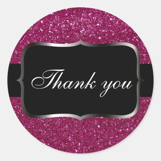 Sticker Rond Paillette rose (Devant)