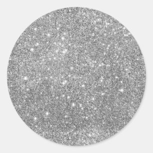 Sticker Rond Paillettes argentées scintillantes