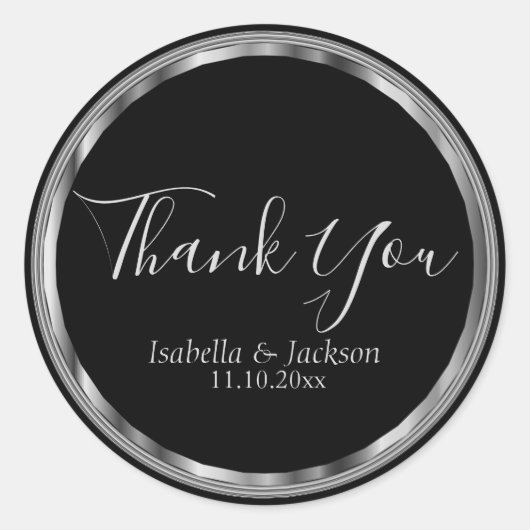 Sticker Rond Paillettes Bleu Nuit et Argenté (Devant)