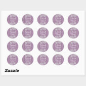 Sticker Rond Paillettes de Crochet rustiques sur Merci de bois (Feuille)