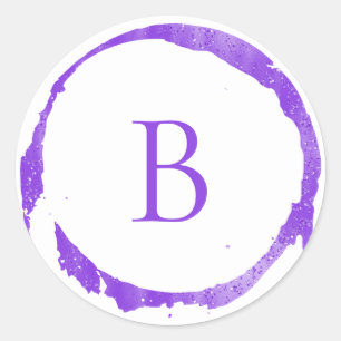 Sticker Rond Paillettes de papier aluminium modernes violettes