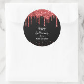 Sticker Rond Paillettes de sang rouge Vampire Halloween noir qu (Sac)