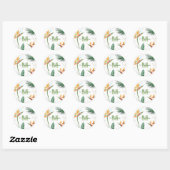 Sticker Rond Paillettes dorées de monogramme de script moderne (Feuille)