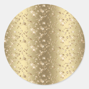 Sticker Rond Paillettes dorées scintillantes vierge doré