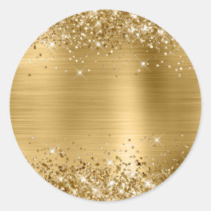 Sticker Rond Paillettes Dorées Vierges