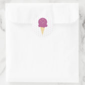 Sticker Rond Paillettes Étoiles Points Cône de Glace Violette (Sac)