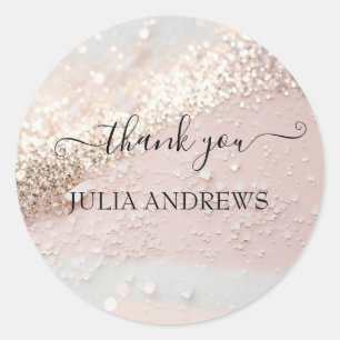 Sticker Rond Paillettes "Merci !" spécifiques au client