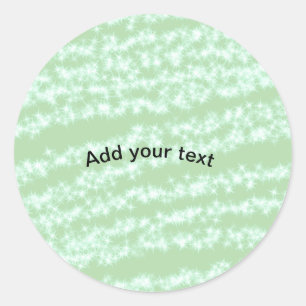 Sticker Rond Paillettes pastel vert scintillement nom texte boh