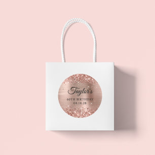 Sticker Rond Paillettes Rose Gold Foil 60e Anniversaire
