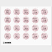 Sticker Rond Paillettes roses et diamants glamour (Feuille)